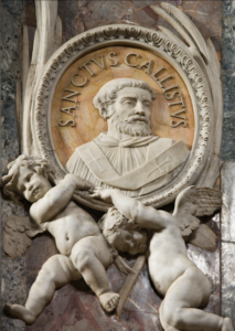 Photo of bas relief of Saint Castillus,I in Saint Peter's Square